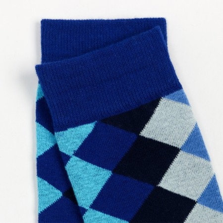 Socks "rhombuses", blue color, size 25-27-1