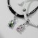 Bracelets "Demetrons" cats with a bow, black and white color, 7 cm