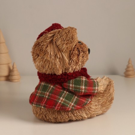 Decor "Bear in a checkered suit and cap" 17x16x13 cm-1