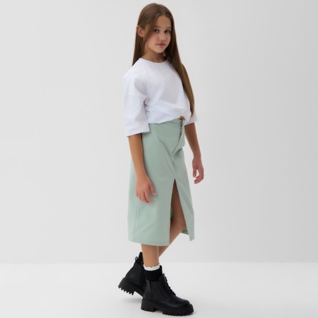 Minaku girl skirt: jeans collection, mint color, height 158 ​​cm-2
