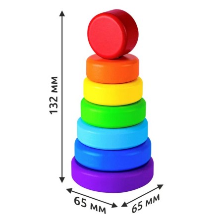Pyramid wooden small "circle"-5