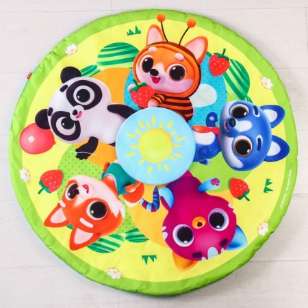 Developing rug with arcs "Funny kids", 85x85 cm, crush me-4