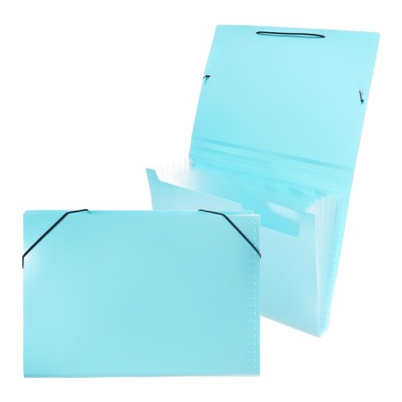 Folder Carder Calligrata watercolor 6 department. A4 plastic 0.7mm turquoise, black resident