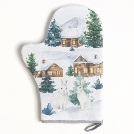 Kitchen "Forest Animals", mittens-output 20x28cm, 19x19cm severity, 100% HL-3