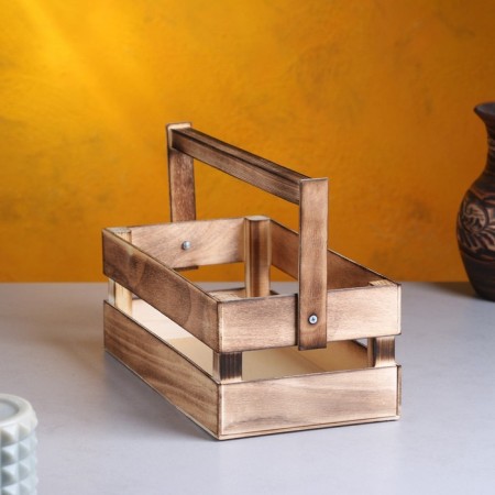 Wooden Kashpo 24.5 × 13.5 × 9 cm "Two Light", two -string, we burned beautifully-1