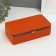 Casket to the leatherette for jewelry "Small ripples" orange 10x18x6 cm