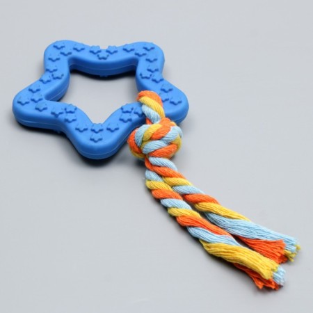Chewing toy with a rope "Star with a tail", blue-2