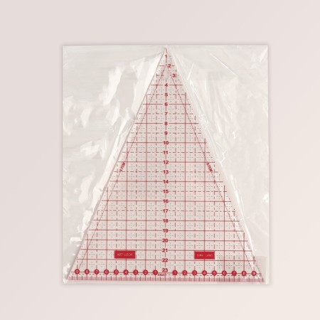 Ruler for patchwork, 24 × 20 cm, thickness 2.5 mm, transparent/pink color-2