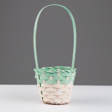 Wicker basket 13x9.5/28 cm, green, bamboo