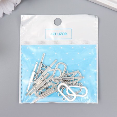 Decor metal for the creativity of the locks "Oval" silver 2992M025 2.1x1.4 cm-3