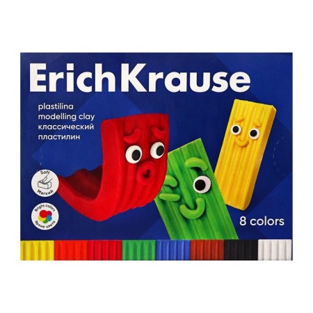 Plasticine 8 colors, 120 g, Erichkrause "Color Friends", with a stack, in cardboard packaging-1