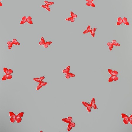 Flower film "Butterflies" red+white 0.7 x 8.2 m, 40 mkm-2