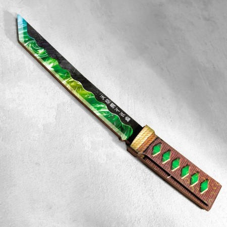 Wooden souvenir "Tanto knife", in a scabbard, green-1