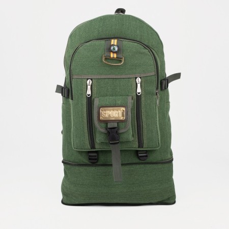 Tourist backpack, 60 l, lightning department, external pocket, green color-4
