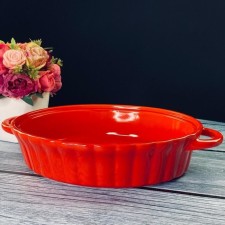 Блюдо для запекания Lenardi, овальное, фарфор, длина 37 см