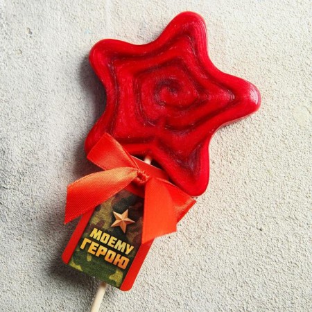 A lollipop on a stick “My hero”, with a grenade taste, 35 gr.