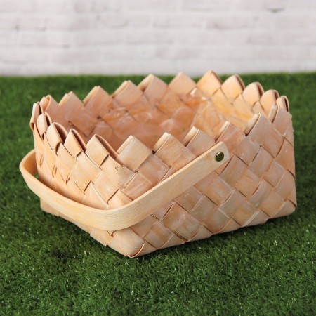 A set of wicker baskets, 2 pcs, a basket, natural, 21 × 16 × 22 cm, 17.5 × 12.5 × 17.5 cm-1
