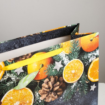 Laminated horizontal “Mandarins” laminate, XL 49 x 40 x 19 cm, New Year-2