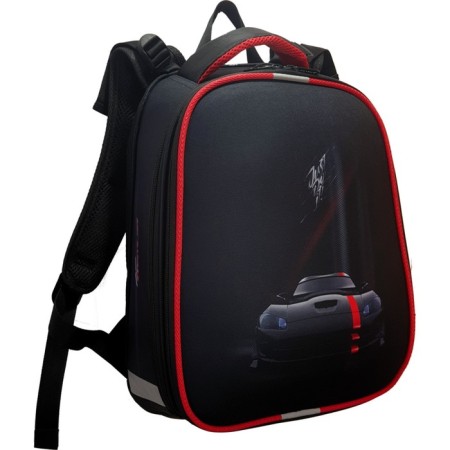 School backpack 38 x 30 x 16 cm, ergonomic back, Stavia "Black Machine"-1