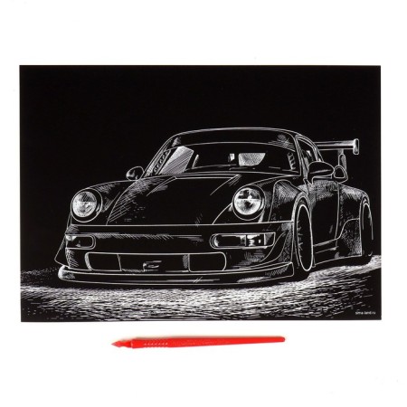 Engraving "Tuning RWB" with a metallic effect of gold A4-2