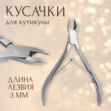 Manicure nippers for cuticle, double spring, 9.5 cm, blade length - 3 mm