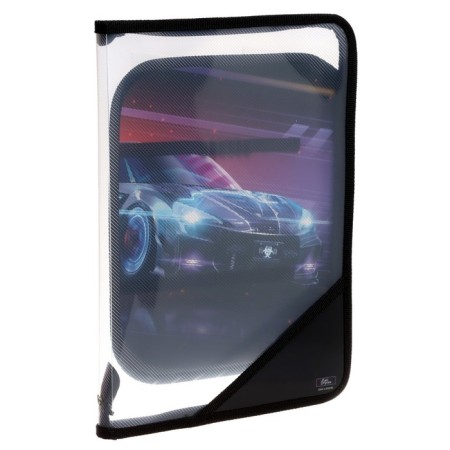 Labor folder A4, 325 x 230 x 25 mm, lightning around, hinged bar, plastic, PTR-1, calligrata "car"-2