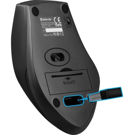 Mouse Defender Accura MM-365, wireless, optical, 1600 dpi, 1xaa (not in compls), blue-5