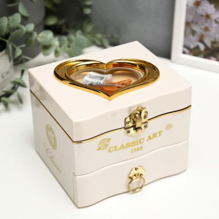 Casket Plastic Mechanical Mechanical "chest of draw" white 11x13.3x11.5 cm-5