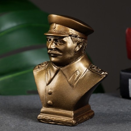 Bust Stalin 9x7cm, bronze / marble baby-3