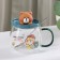 Glass mug with a ceramic lid and a spoon of Teddy, 350 ml