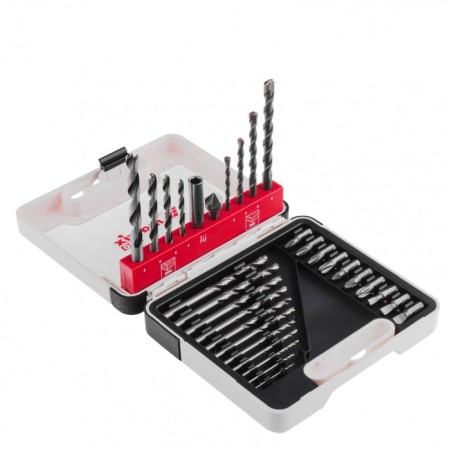 Set of drill and bit Matrix Pro 725631, 31 item, metal drill/concrete/wood, bats-1