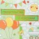 Birth certificate "Airy balls" embossing, green background, a4