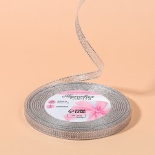 Brocade tape, 6 mm, 23 ± 1 m, silver color