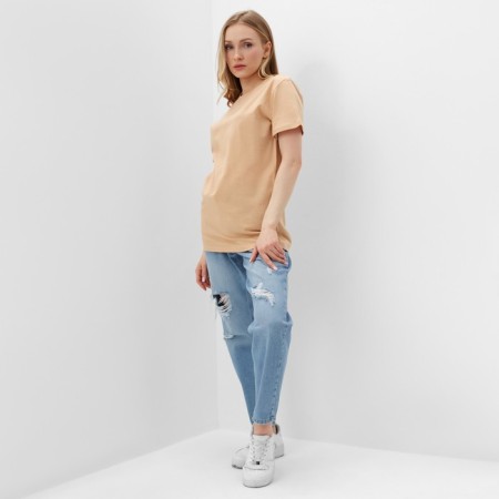 Women's T -shirt, beige color, size 54-1