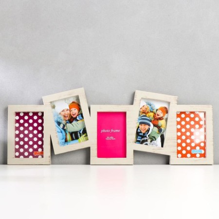 Photo frame plastic in 5 photos 10x15 cm "Long memory" Beige 22.5x62 cm