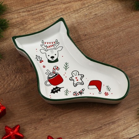 New Year! New Year's ceramic dish "New Year!", 20x15.5x3 cm, white color-4