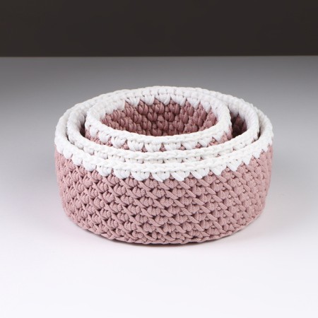 A set of knitted baskets, 3 pcs, polyester fiber, lilac-2