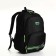 Youth backpack with a zipper, 4 pockets, black/green color