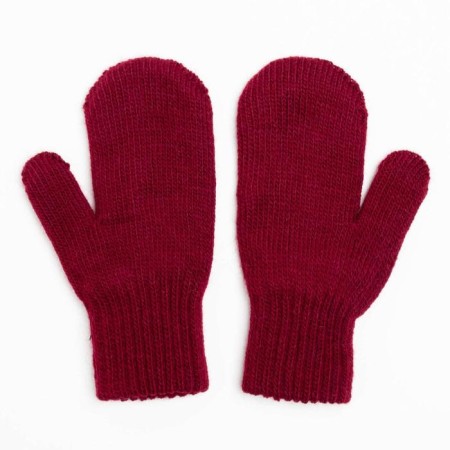 Mittens double children, red color, size 12 (3-6 years)-1