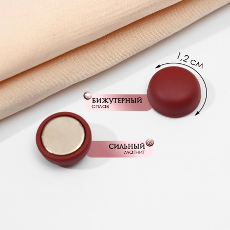 Magnet for the scarf “minimal”, the color is darkest red in silver-1