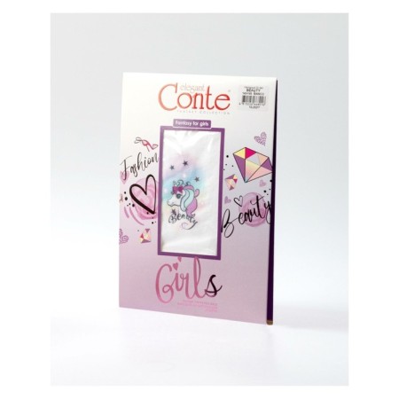 Pantyhose children from microfiber CONTE Elegant Beauty, height 146-152 cm, Bianco color-5