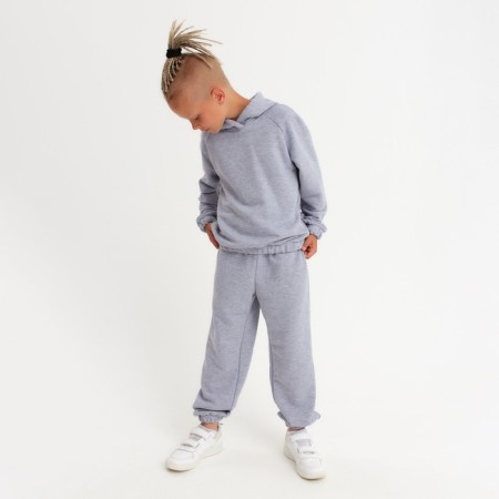 Kids (hoodies, trousers) minku color light gray melange, height 152-3