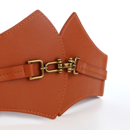 Women's belt, width 12 cm, red color-5