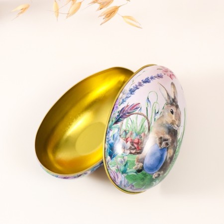 Casket Metal Easter bunny in grass with testicles 7x6.5x11 cm-2