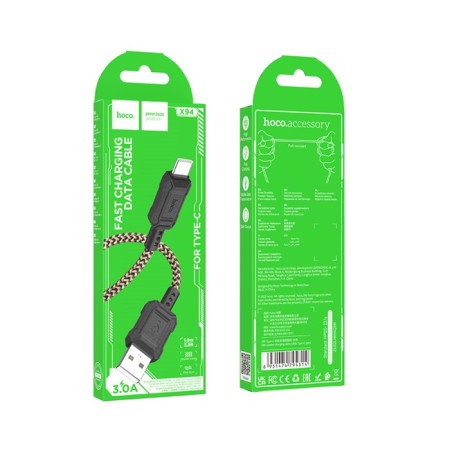 Cable Hoco X94, Type -C - USB, 3 A, 1 m, data transfer, PVC, golden-4