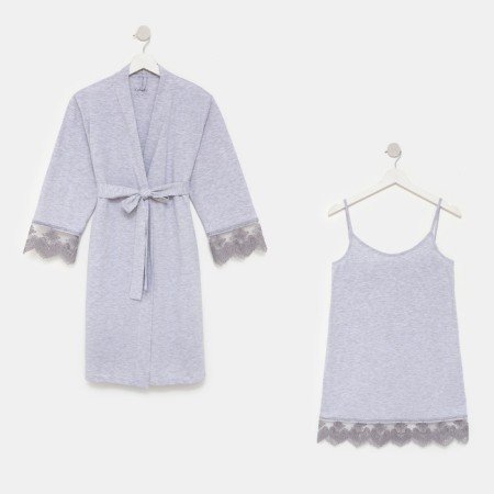 Female set (robe, shirt) KAFTAN, p. 44-46, gray-12