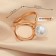 Ring for the scarf "grace", white color in gold