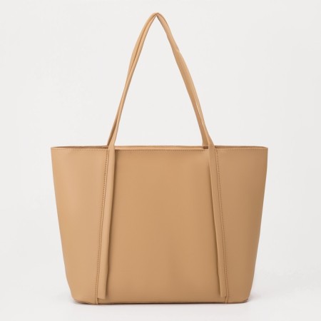 Zipper bag with lightning, beige color