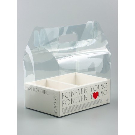 Box with PVC for flowers and desserts 26 x 18 x 30 cm, love-1