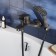 Santek bathtub "Taos", short surplus, with accessories, black matte